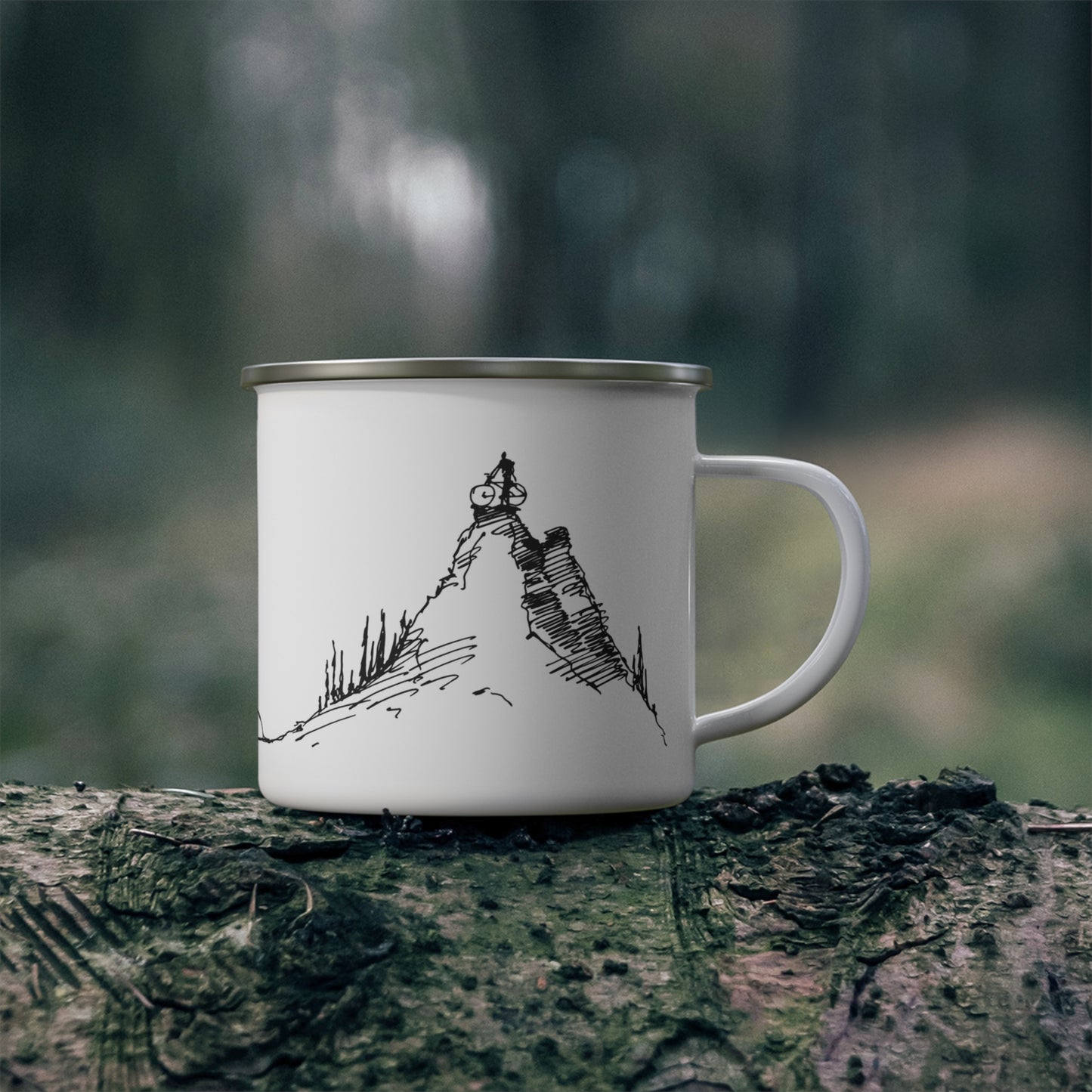King of the Mountain Cycling Enamel Camping Mug