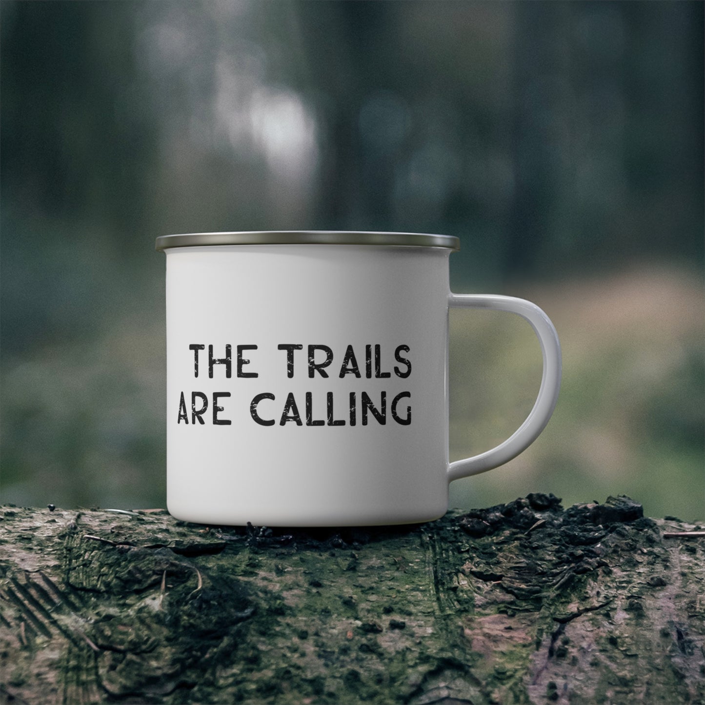 The Trails Are Calling Enamel Camping Mug