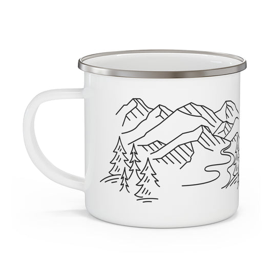 The Trails Are Calling Enamel Camping Mug